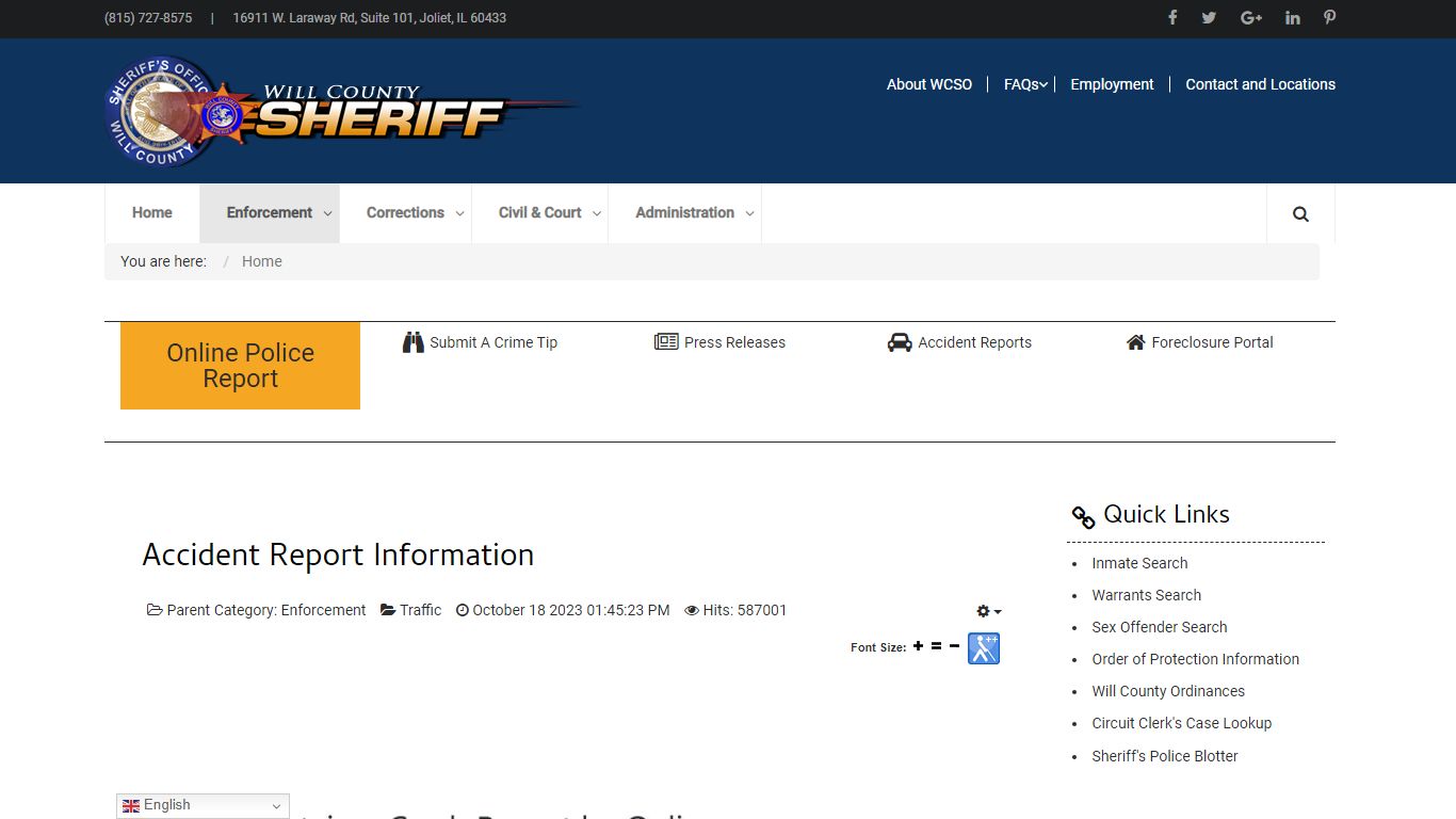 Accident Reports - WC Sheriff's Office