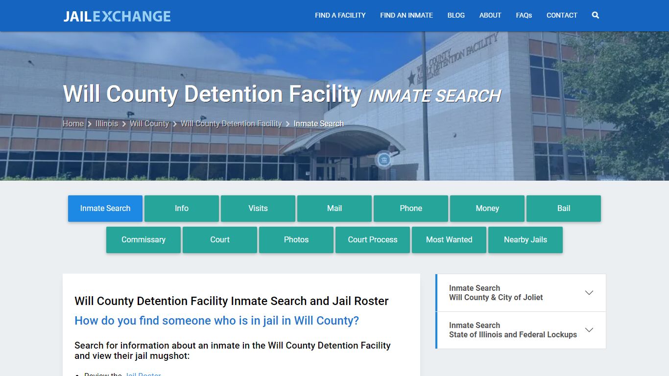 Will County Detention Facility Inmate Search - Jail Exchange